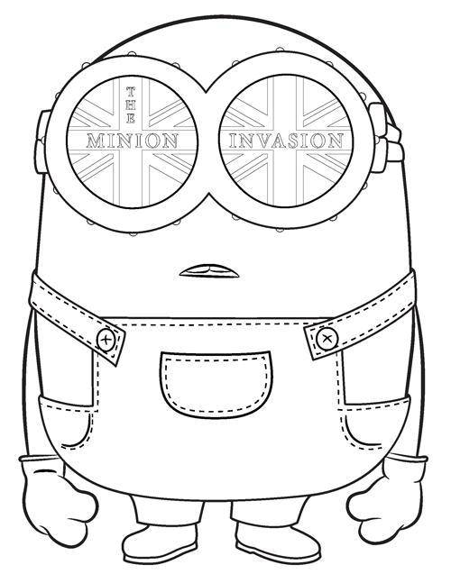 Coloring Minion with glasses. Category the minions. Tags:  minions, cartoons.