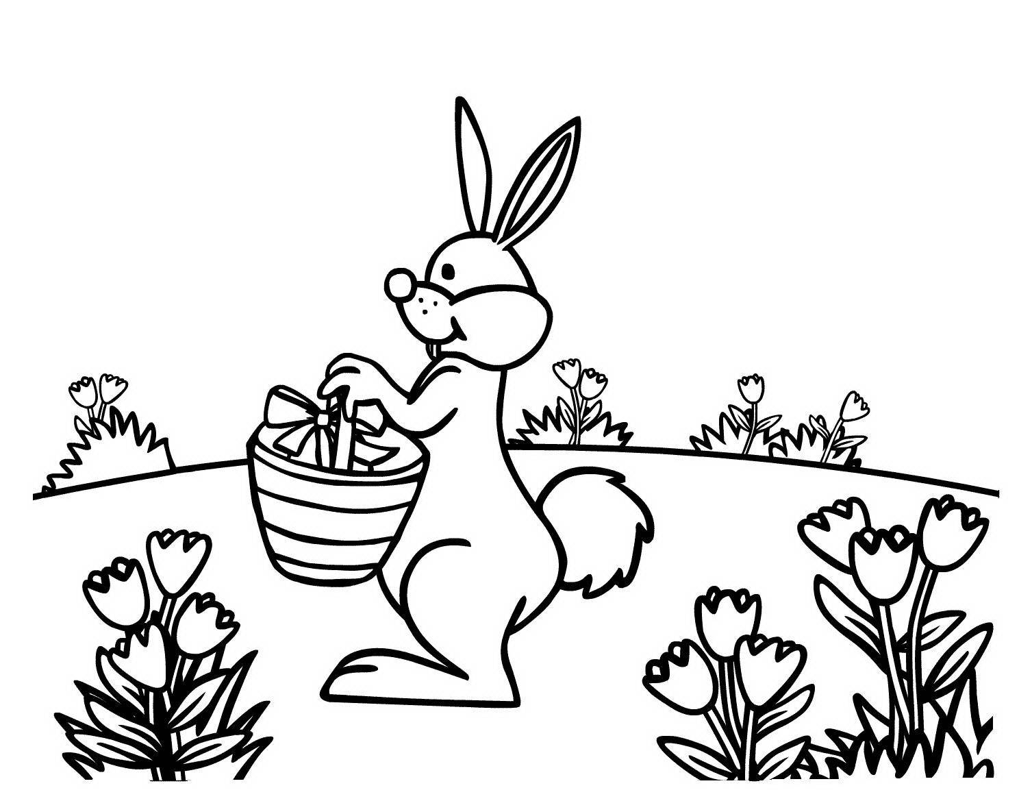 Название: Раскраска Пасхальный кролик. Категория: домашние животные. Теги: кролик.