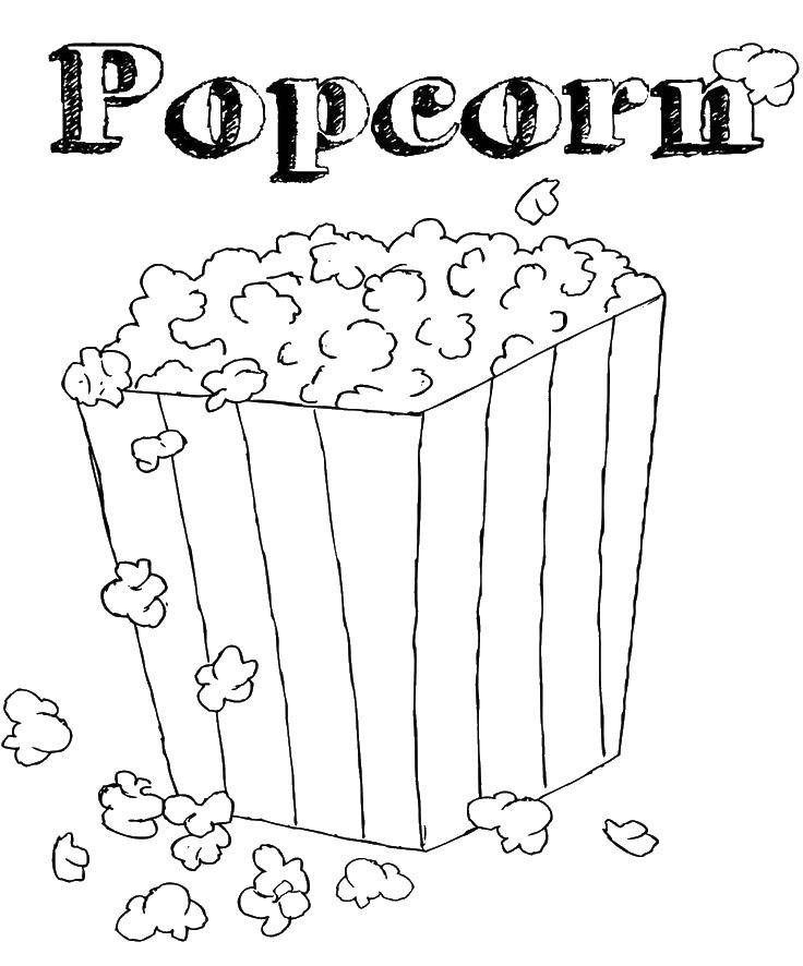 Coloring Popcorn. Category The food. Tags:  food, corn, movies, popcorn.
