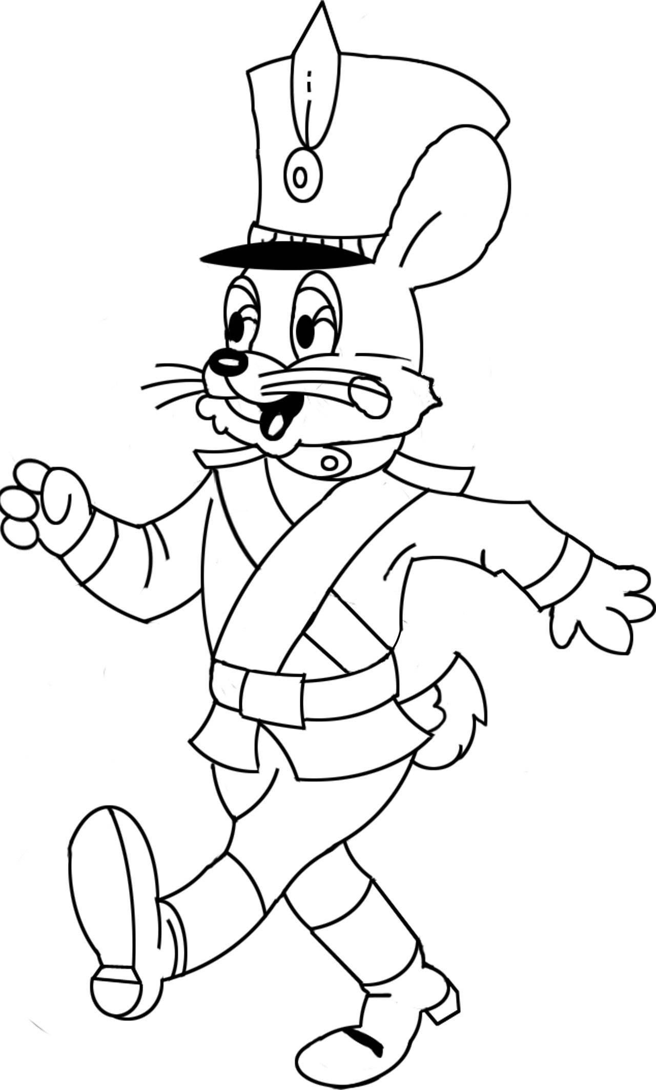 Название: Раскраска Рисунок зайчика в форме. Категория: домашние животные. Теги: заяц, кролик.