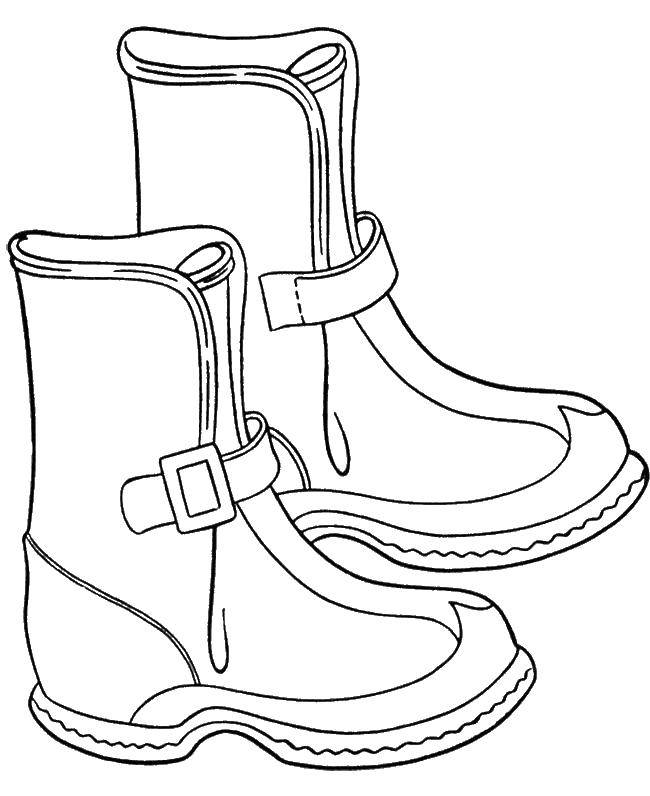 Название: Раскраска Сапоги из резины. Категория: Дождь. Теги: Обувь, сапожки.