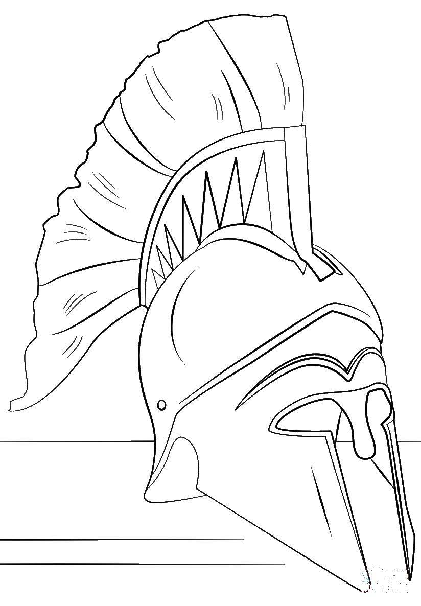 Coloring Helmet of the Gladiator. Category coloring. Tags:  the Colosseum .