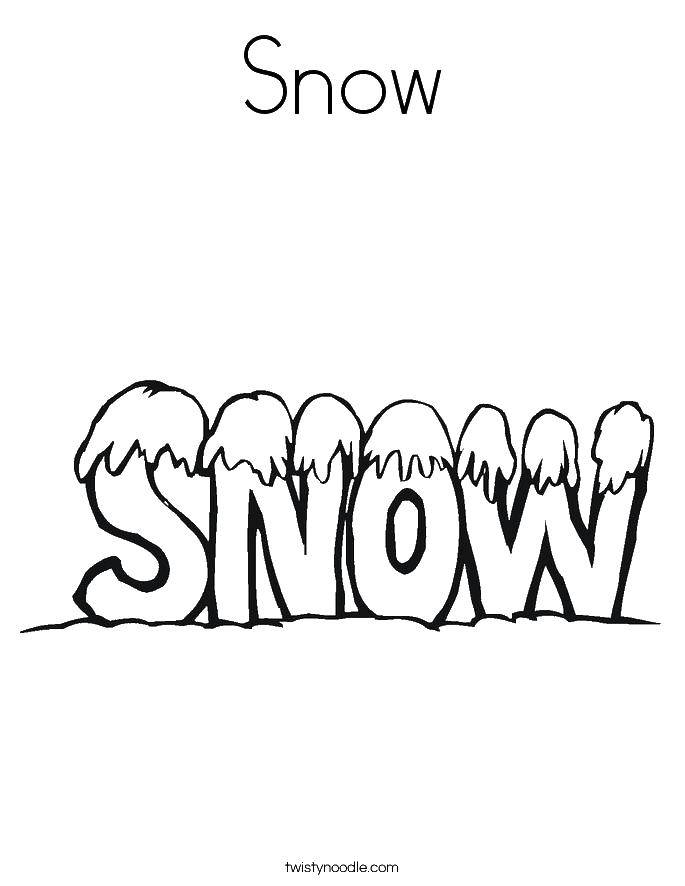 Название: Раскраска Снег. Категория: Английский. Теги: Английский, снег.