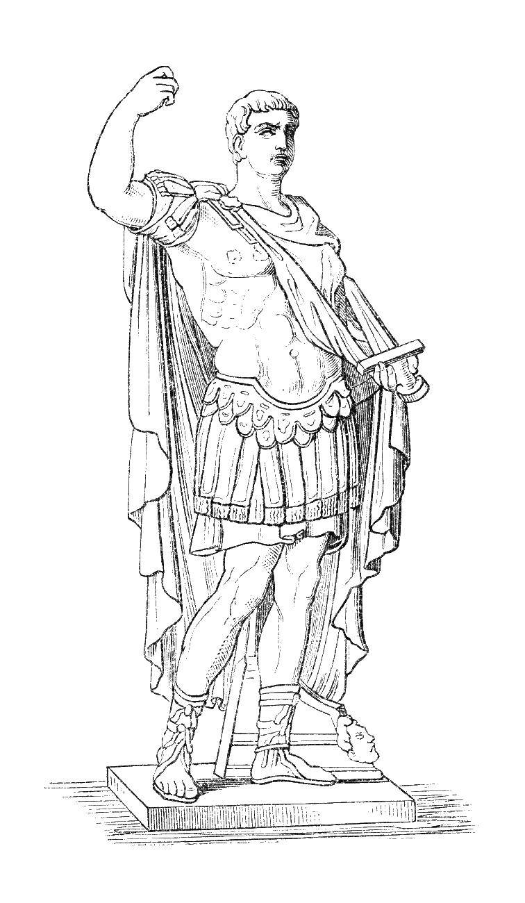 Coloring Statue. Category coloring. Tags:  gladiators, ancient Rome, statues.
