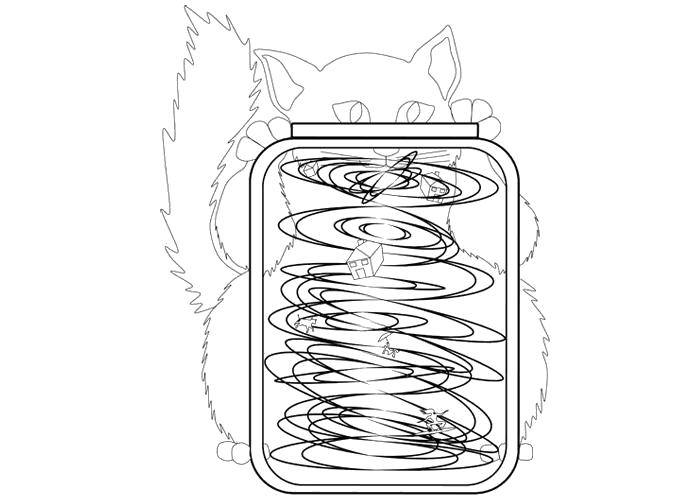 Coloring Tornado in a jar. Category coloring. Tags:  Tornadoes.