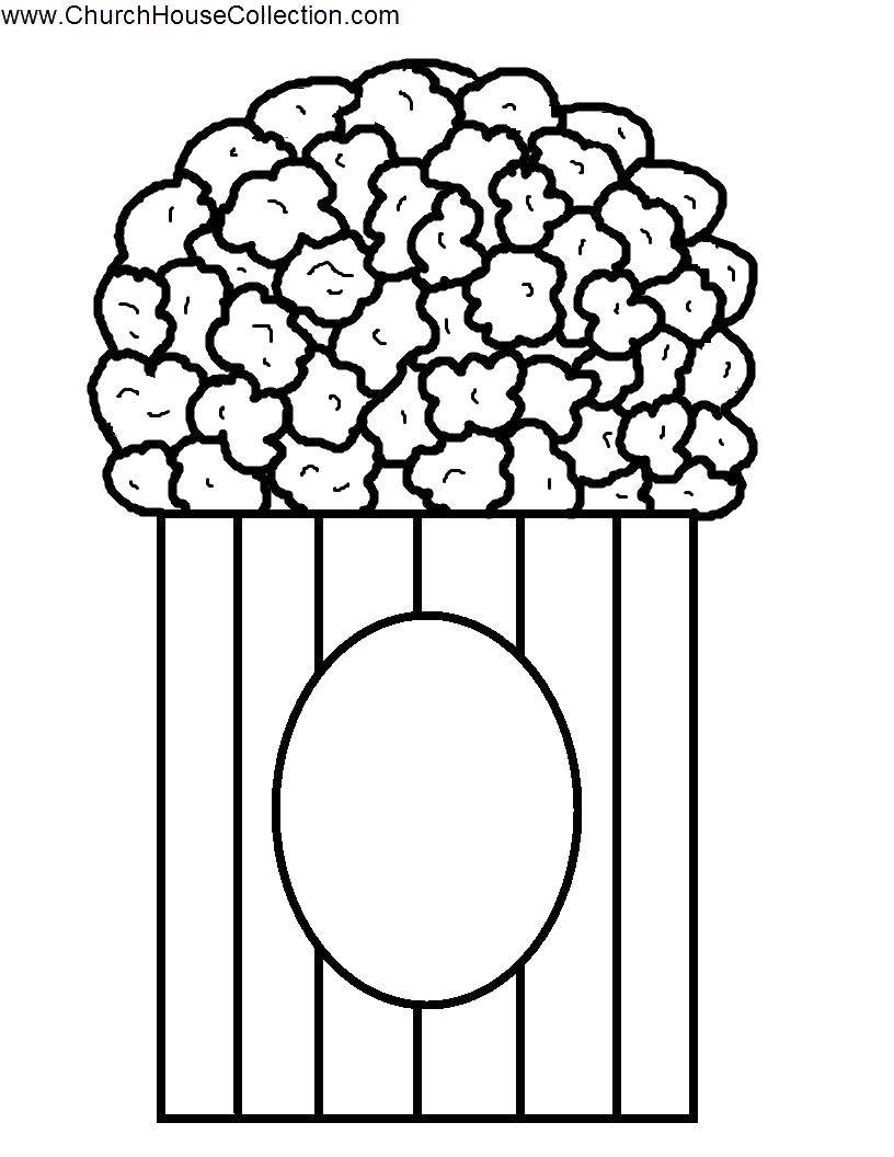 Coloring A bucket of popcorn. Category The food. Tags:  food, popcorn.
