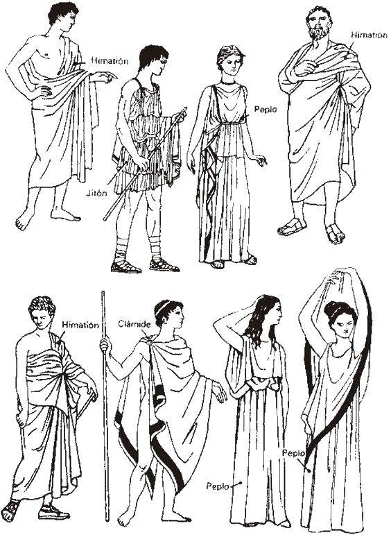 Название: Раскраска Виды римских одеяний. Категория: Одежда. Теги: одежда, одеяния, Древний Рим.