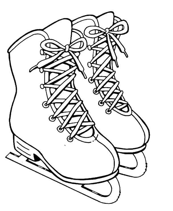 Coloring Laced skates. Category sports. Tags:  Sports, figure skating, skating.