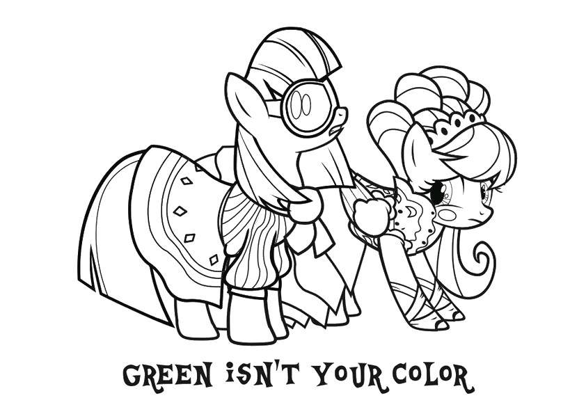 Название: Раскраска Зелёный не твой цвет. Категория: Пони. Теги: Пони, My little pony .
