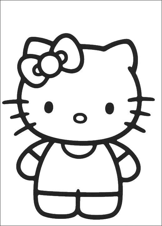 Розмальовки  Хеллоу кітті. Завантажити розмальовку для дівчаток, кішка, Хеллоу Кітті.  Роздрукувати ,Хеллоу Кітті,