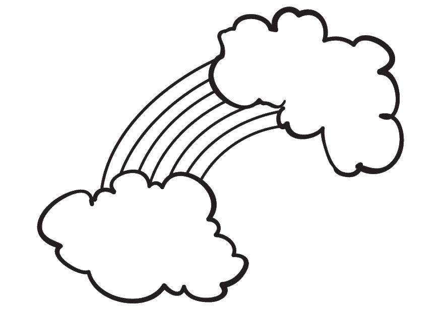 Розмальовки  Хмари і райдужка. Завантажити розмальовку Веселка, хмари.  Роздрукувати ,розмальовки,