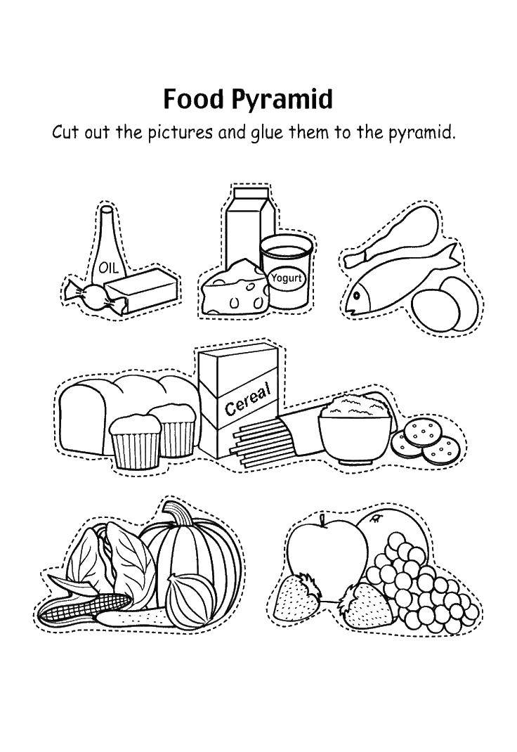 Розмальовки  Піраміда їжі. Завантажити розмальовку їжа.  Роздрукувати ,Їжа,