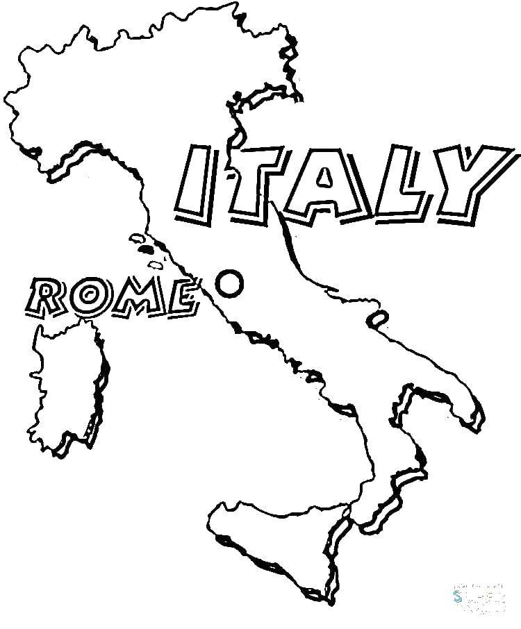 Розмальовки  Рим, італія. Завантажити розмальовку Італія.  Роздрукувати ,Країни світу,