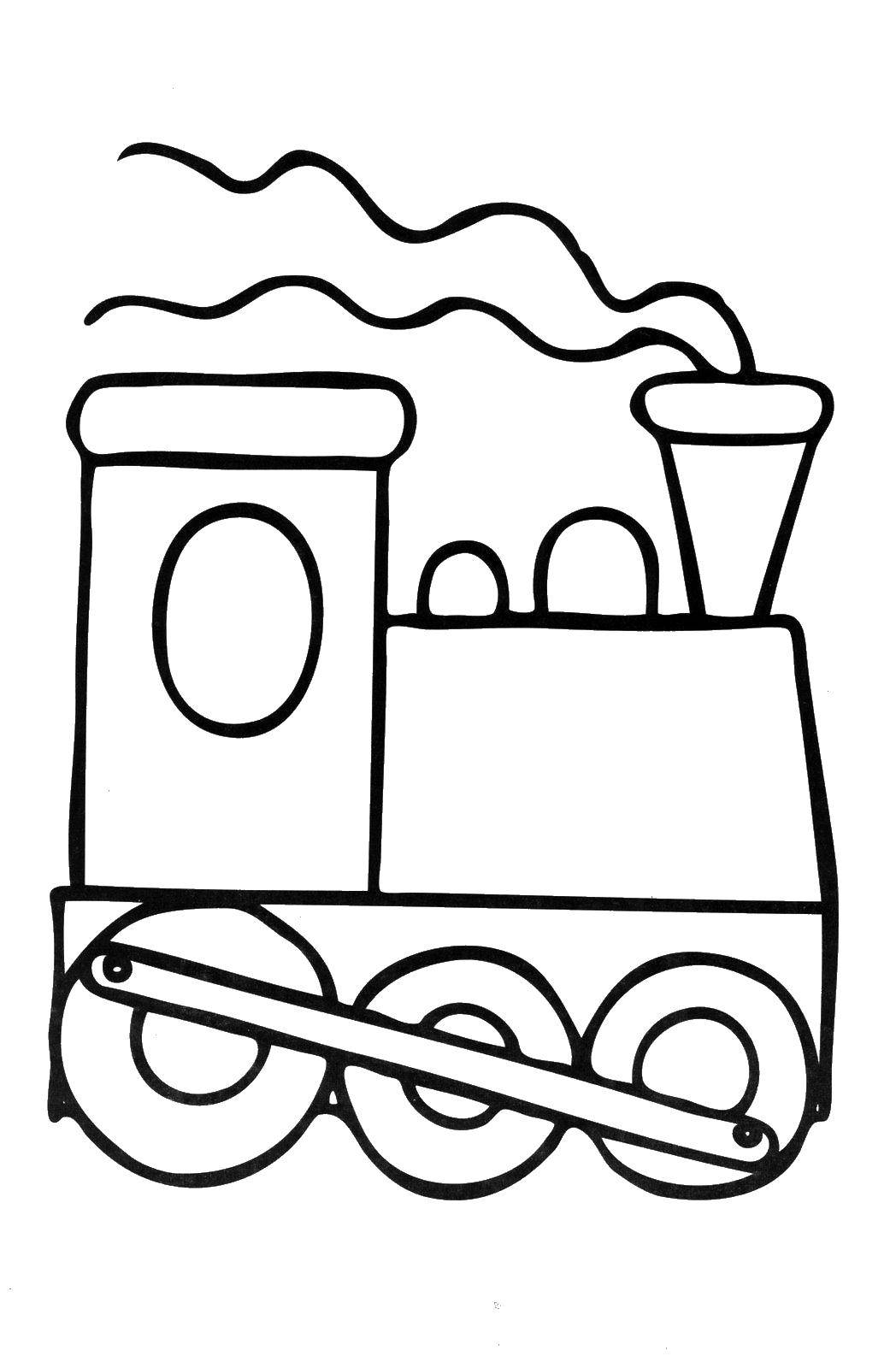 Coloring Fuming train. Category coloring. Tags:  Train.