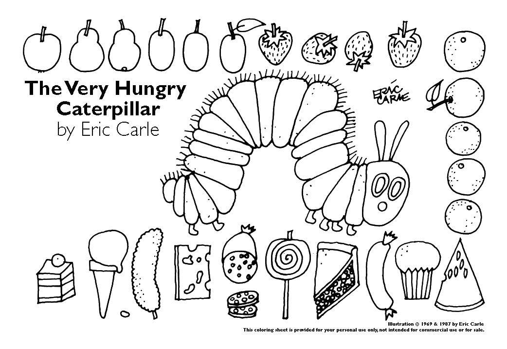 Coloring Chomp food. Category caterpillar. Tags:  caterpillar, food, products.