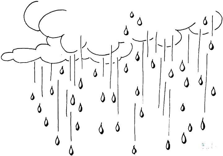 Название: Раскраска Капли дождя. Категория: Погода. Теги: погода, тучи, дождь.