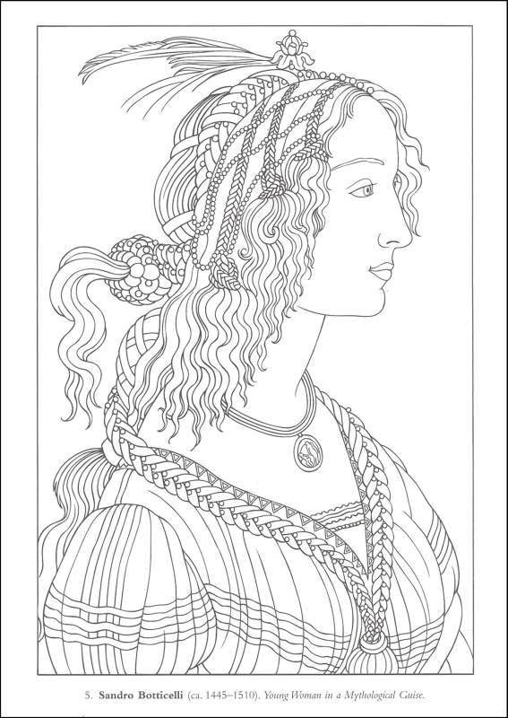 Coloring Painting Botticelli. Category the artist. Tags:  artist, painting, Botticelli.