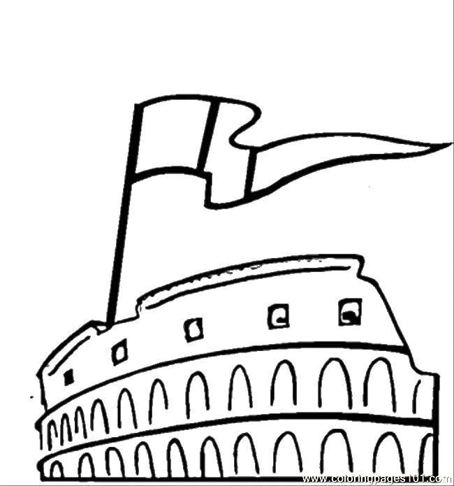 Coloring Colosseum. Category coloring. Tags:  Colosseum, attractions, Rome.