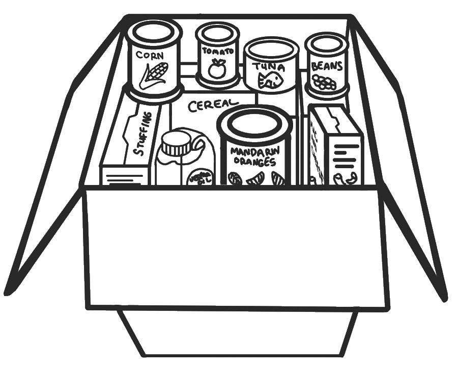 Название: Раскраска Коробка еды. Категория: Еда. Теги: еда.