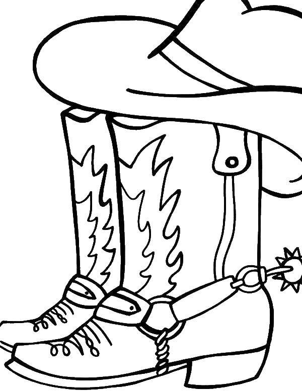 Coloring Cowboy boots. Category coloring. Tags:  cowboy boots.