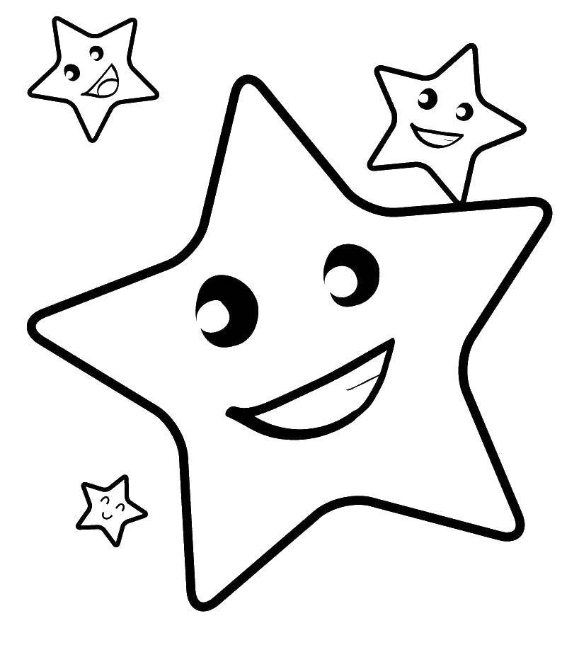 Название: Раскраска Милые звездочки. Категория: звезды. Теги: звезда.