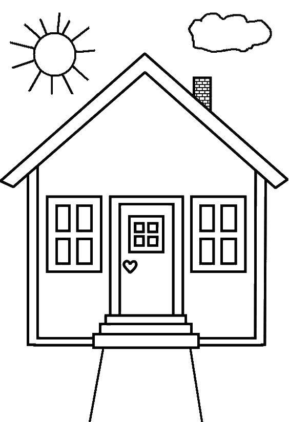 Coloring Cute simple house. Category coloring. Tags:  House, building.