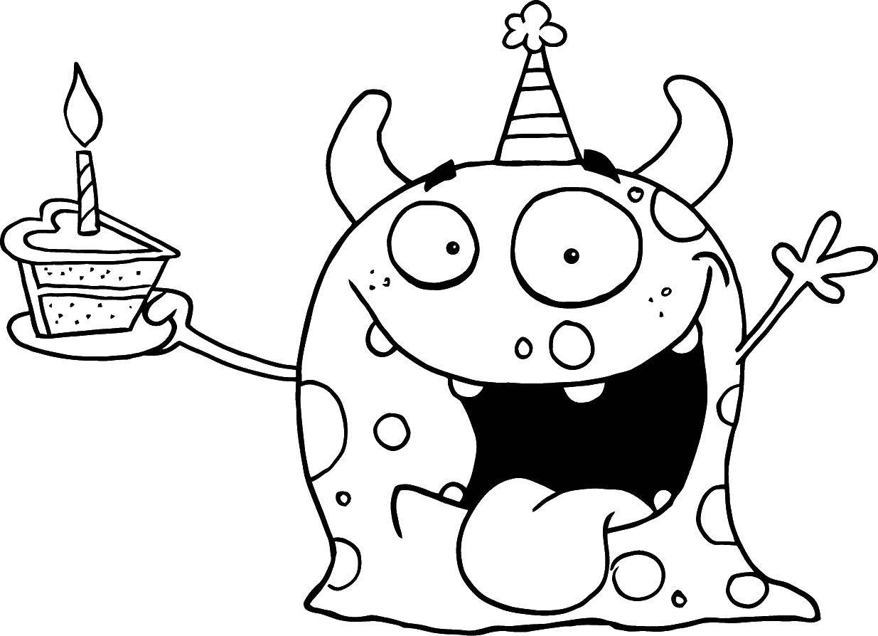 Coloring Monster cake. Category Monsters. Tags:  monster, monster, cake.