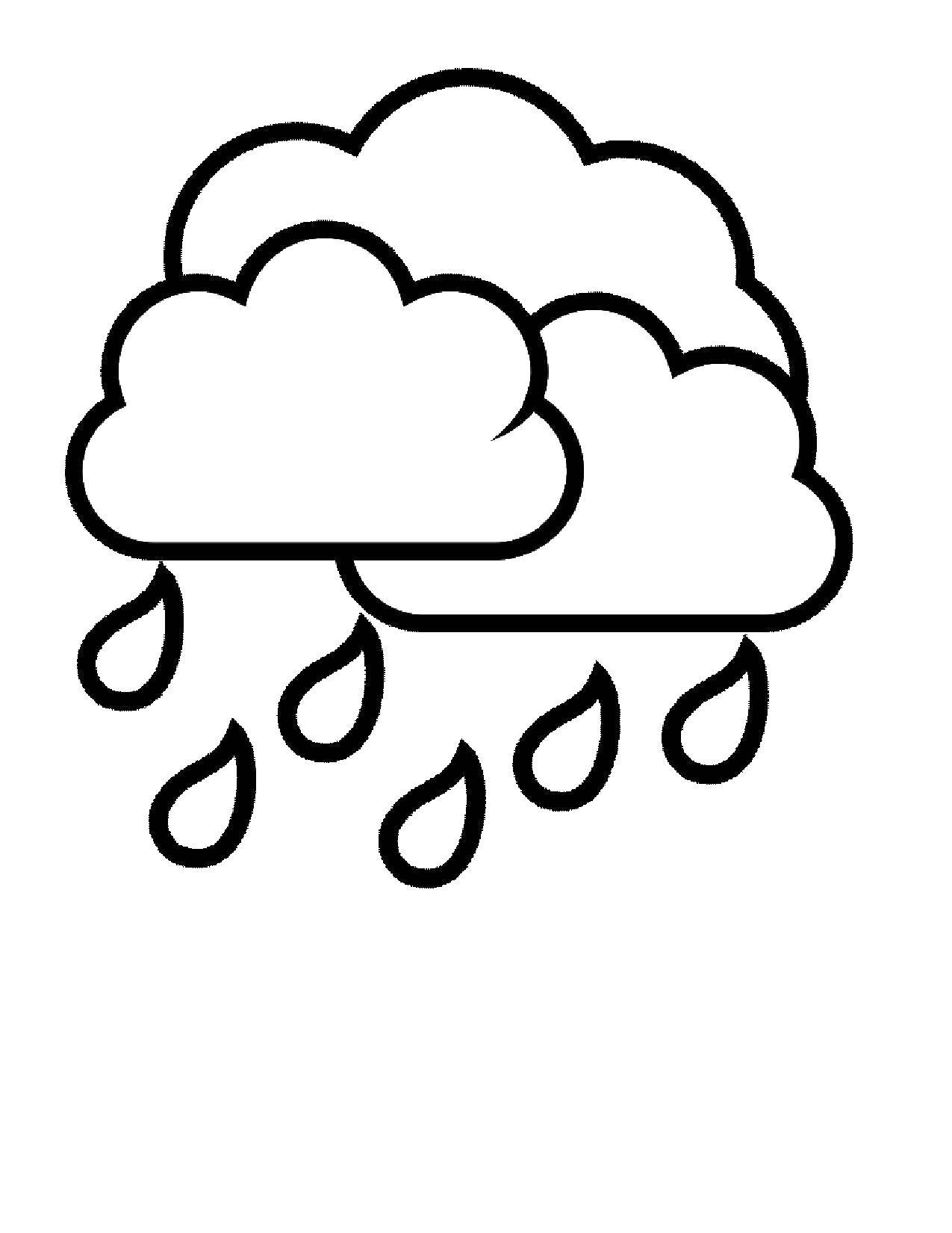 Название: Раскраска Облака и дождь. Категория: дождь. Теги: дождь, облака, погода.