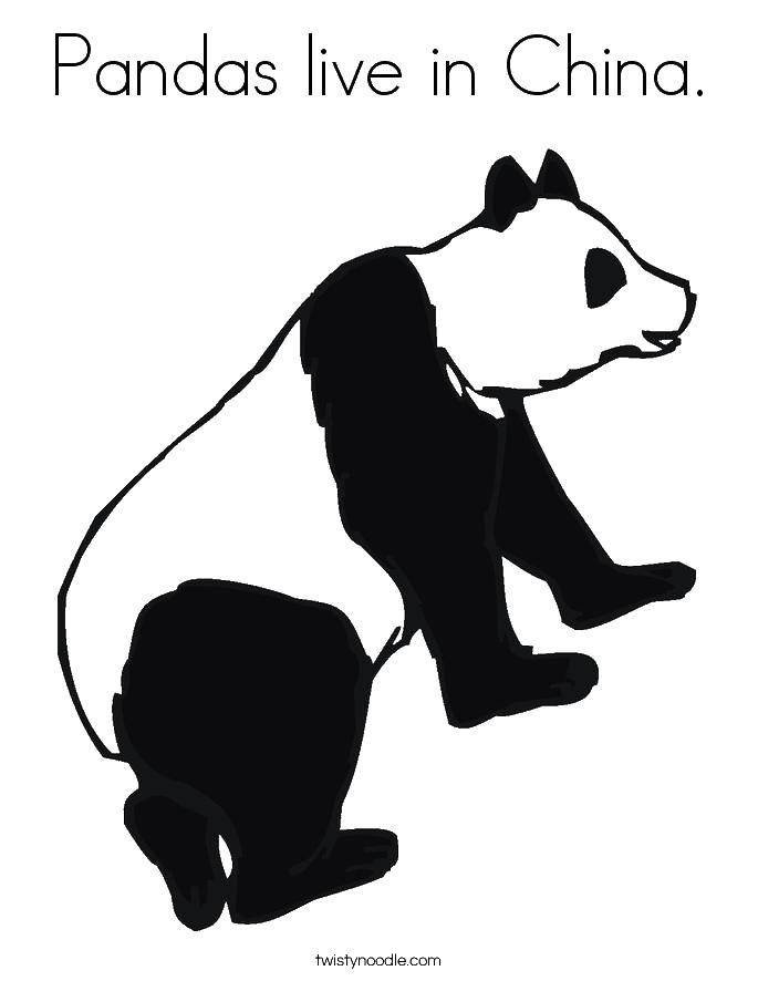 Название: Раскраска Панда живет в китае. Категория: Китай. Теги: китай, панда, китай.
