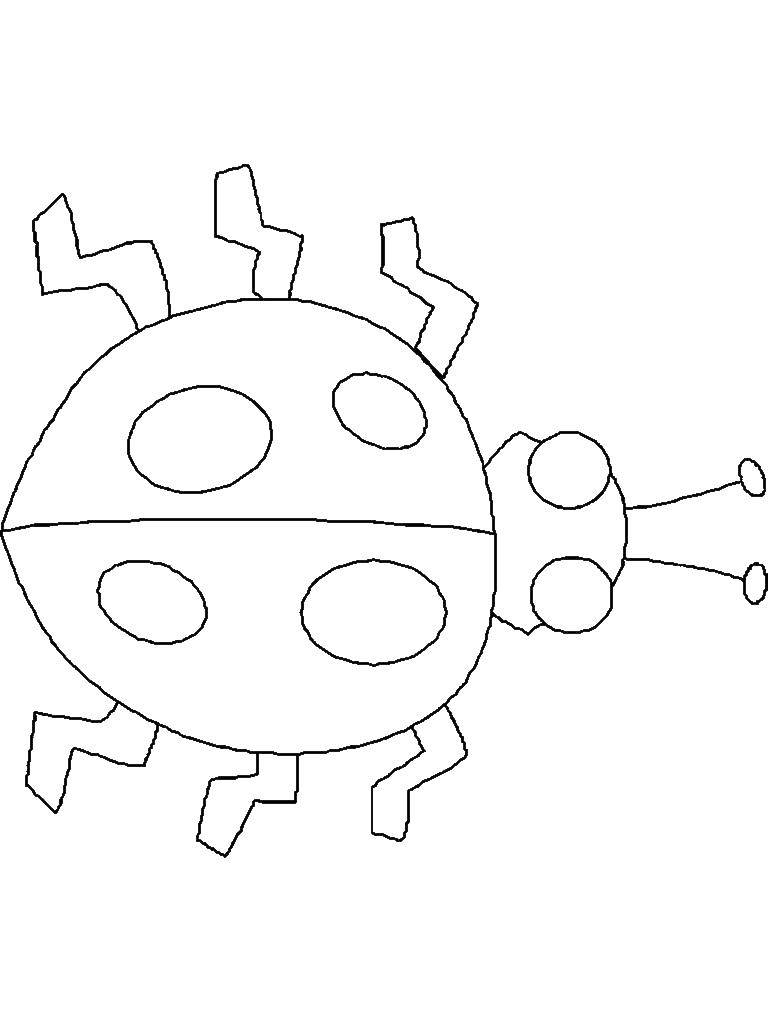 Coloring Simple ladybug. Category coloring. Tags:  for toddlers, kids, ladybugs.