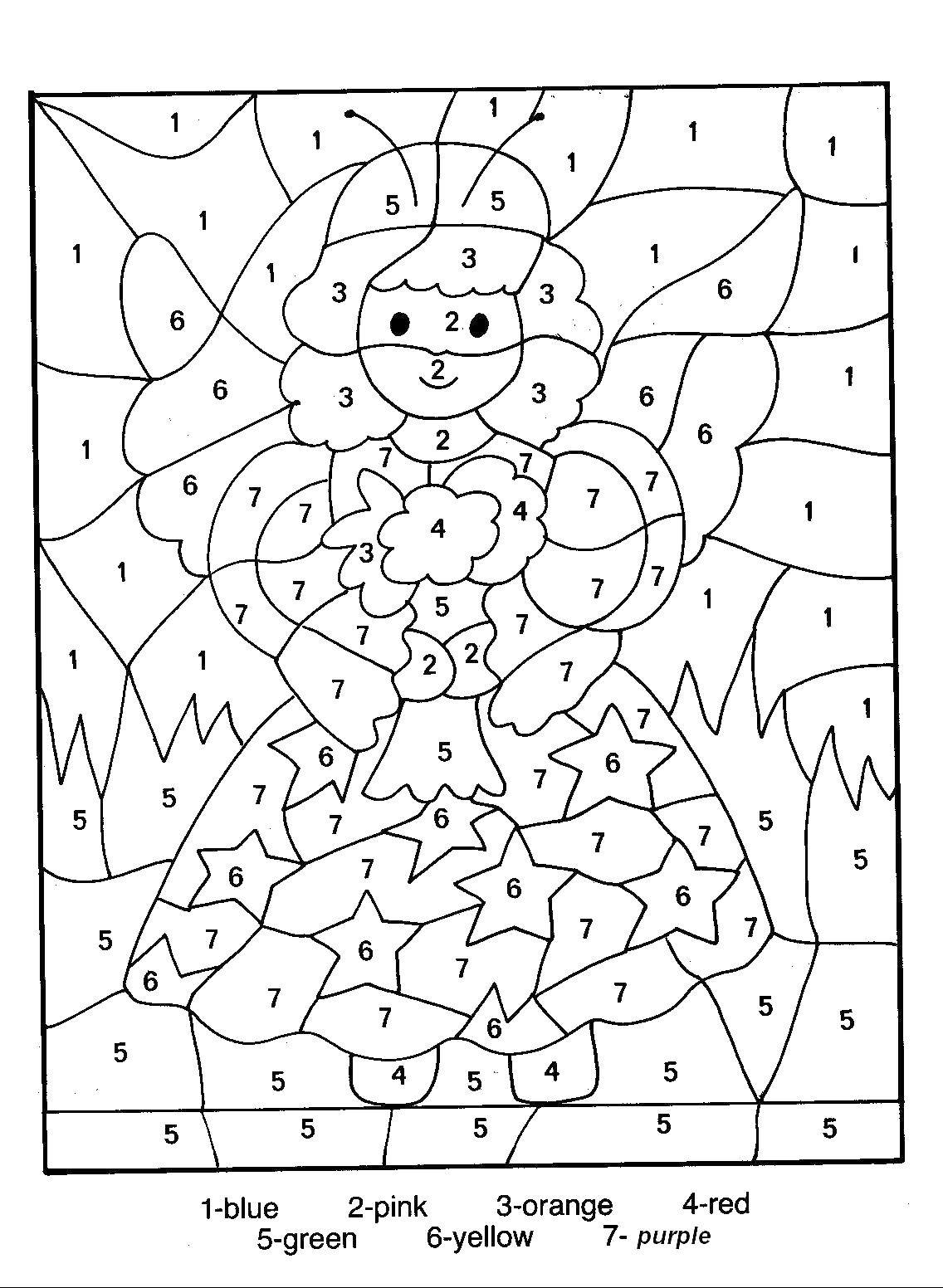 Coloring Paint a fairy. Category coloring by numbers. Tags:  numbers, fairy, coloring pages.