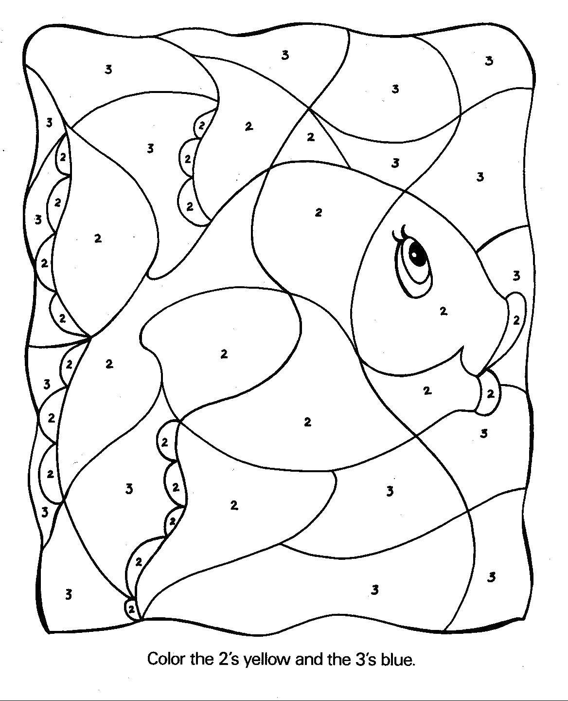 Coloring Paint a fish by the numbers. Category coloring by numbers. Tags:  by numbers, fish coloring pages.