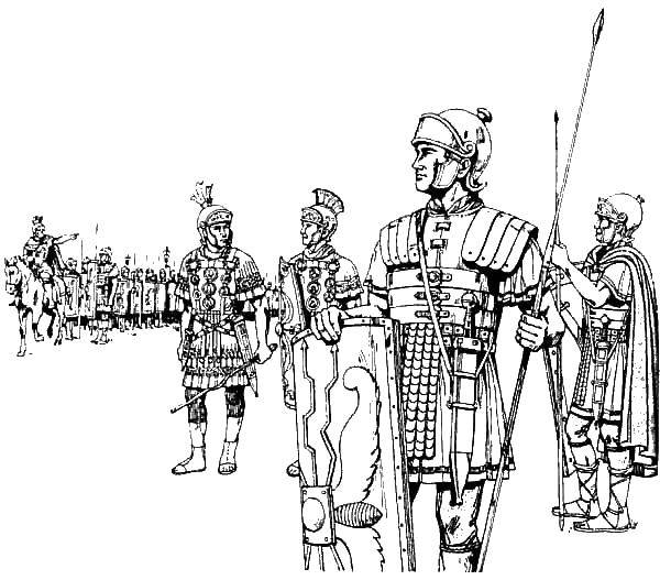 Coloring The Roman army. Category coloring. Tags:  Rome.