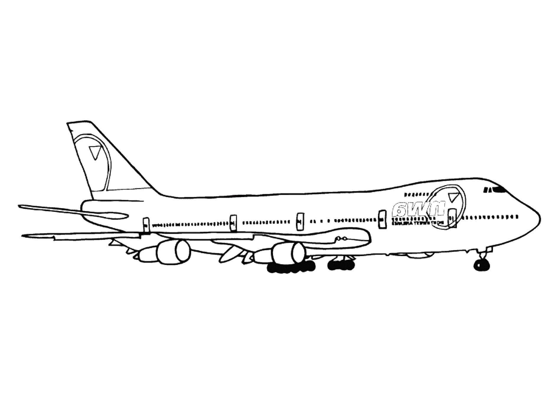 Coloring The plane. Category the planes. Tags:  aircraft, airplane, passenger plane.