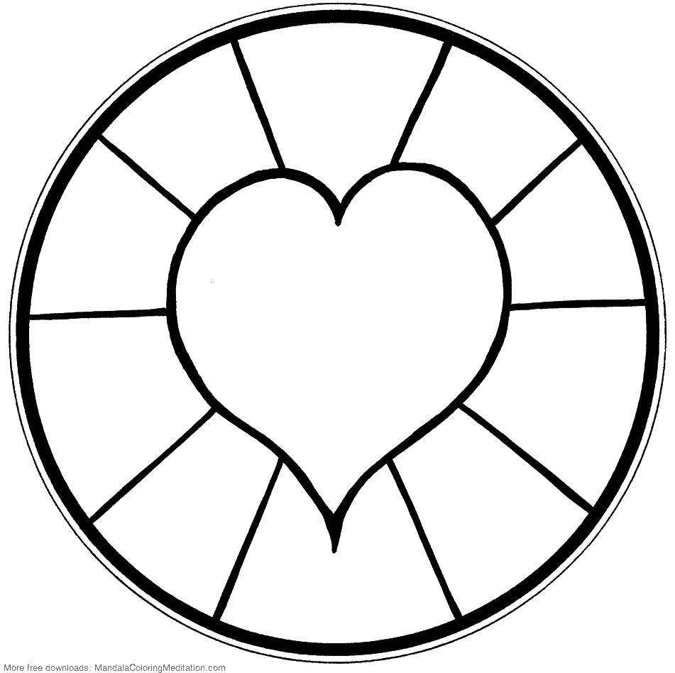 Coloring Heart in stained glass. Category Hearts. Tags:  hearts, stained glass.