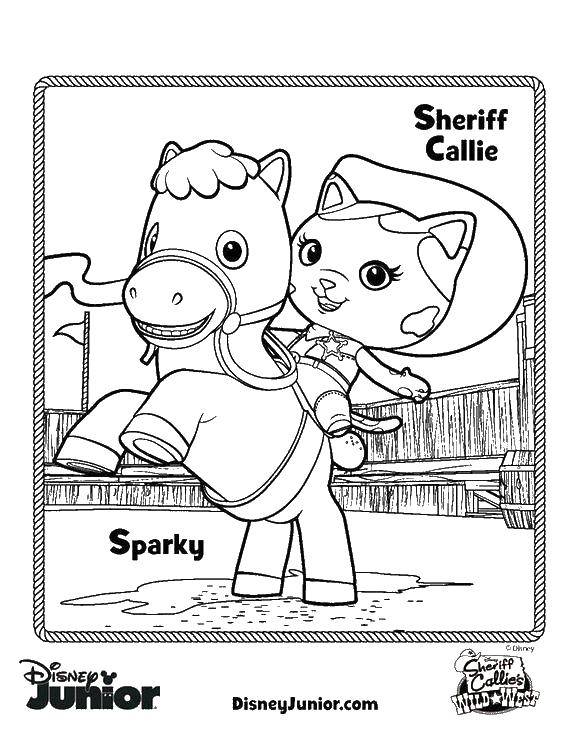 Coloring Sparky and Kelli. Category coloring. Tags:  the horse , Sparky, kitty, Kelly.
