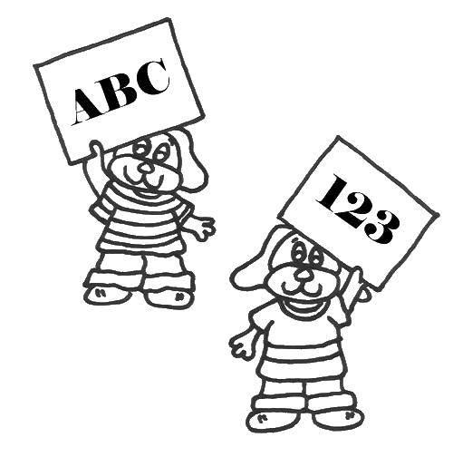 Coloring Learn alphabet and numbers. Category Coloring pages. Tags:  Teaching coloring, logic.