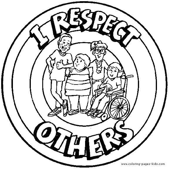 Coloring I respect others. Category Coloring pages. Tags:  respect, people.