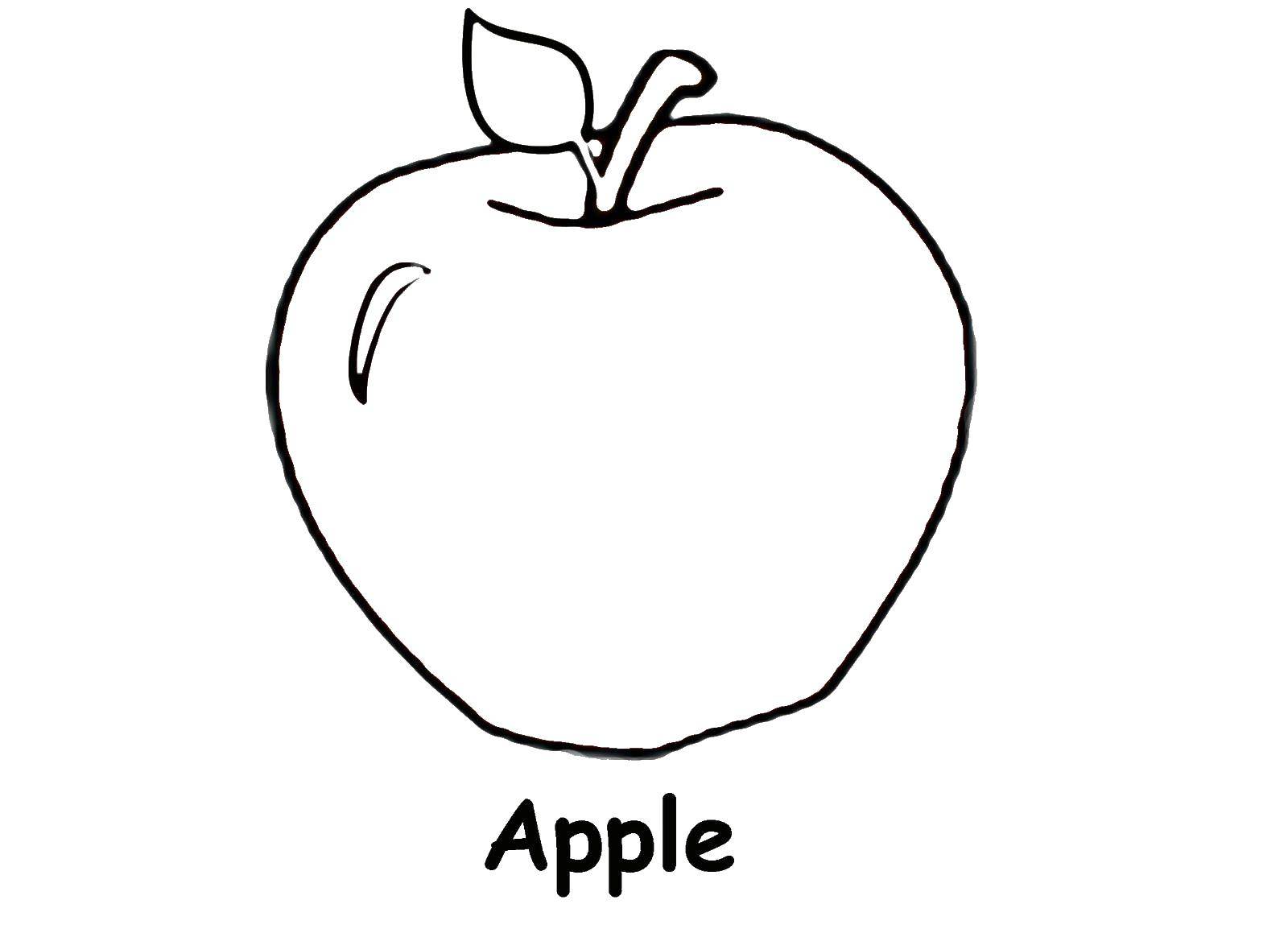 Название: Раскраска Яблочко. Категория: фрукты. Теги: фрукты, яблоки, яблочко.