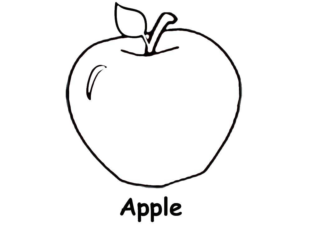 Coloring Apple. Category English. Tags:  English, fruits, berries.
