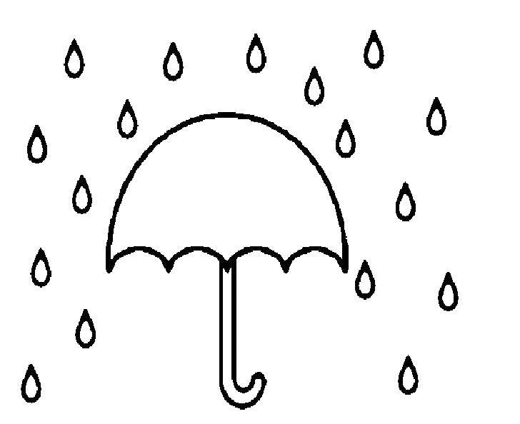 Coloring Umbrella and rain. Category Weather. Tags:  weather, rain, umbrella.