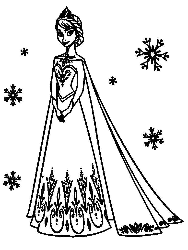 Раскраска Принцесса эльза Скачать ,принцессы, принцесса, Эльза, платье,.  Распечатать 