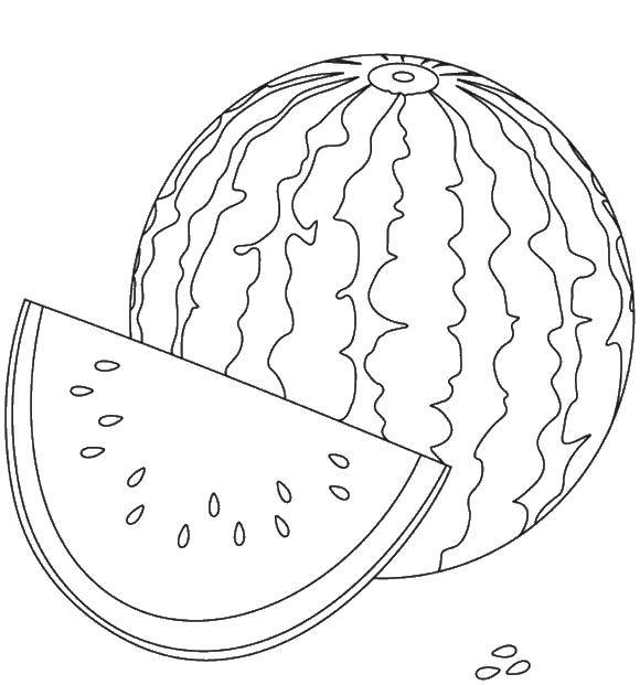 Coloring Melon. Category berries. Tags:  berries, watermelon, watermelons.