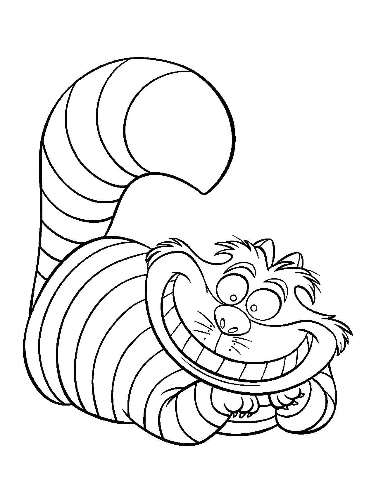 Coloring Cheshire cat.. Category coloring. Tags:  fairy tales , Alice in Wonderland, cat.