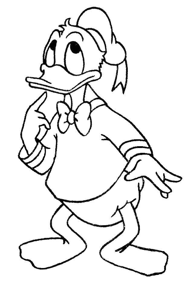 Coloring Donald duck. Category Disney cartoons. Tags:  cartoons, Disney, duck, Donald Duck.