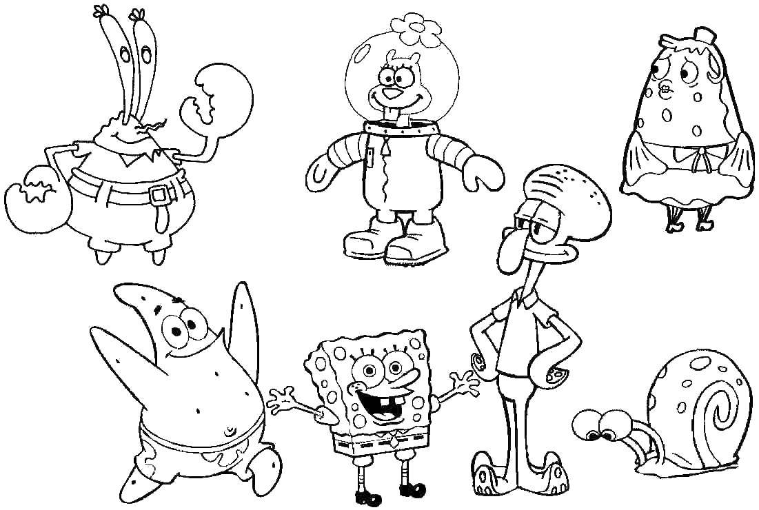 Coloring Cartoon characters spongebob. Category Spongebob. Tags:  spongebob cartoons, spongebob, Bikini bot.