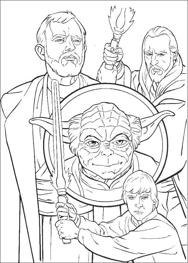 Coloring The heroes star wars. Category star wars . Tags:  star wars , characters.