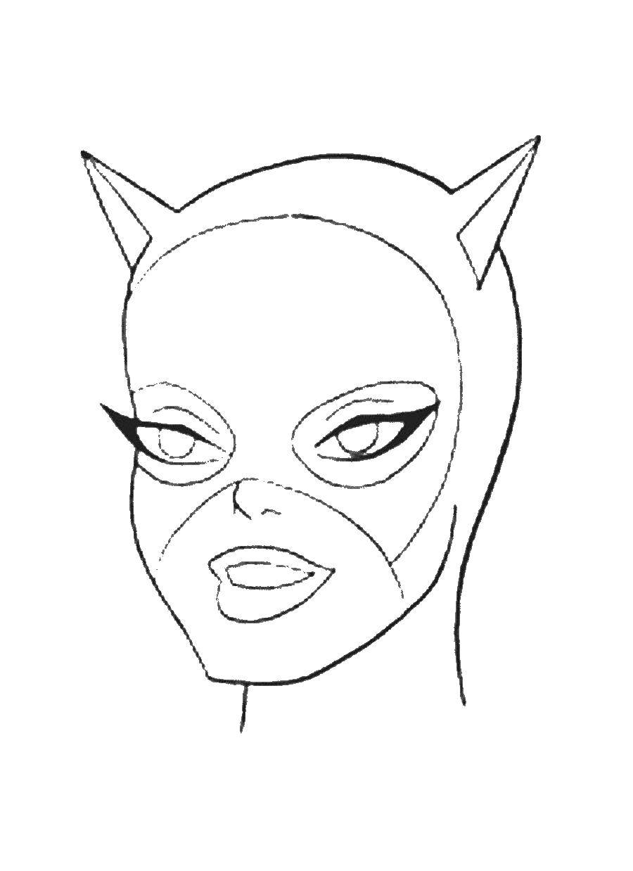 Название: Раскраска Голова женщины кошки. Категория: супергерои. Теги: женщина кошка, супергерои.