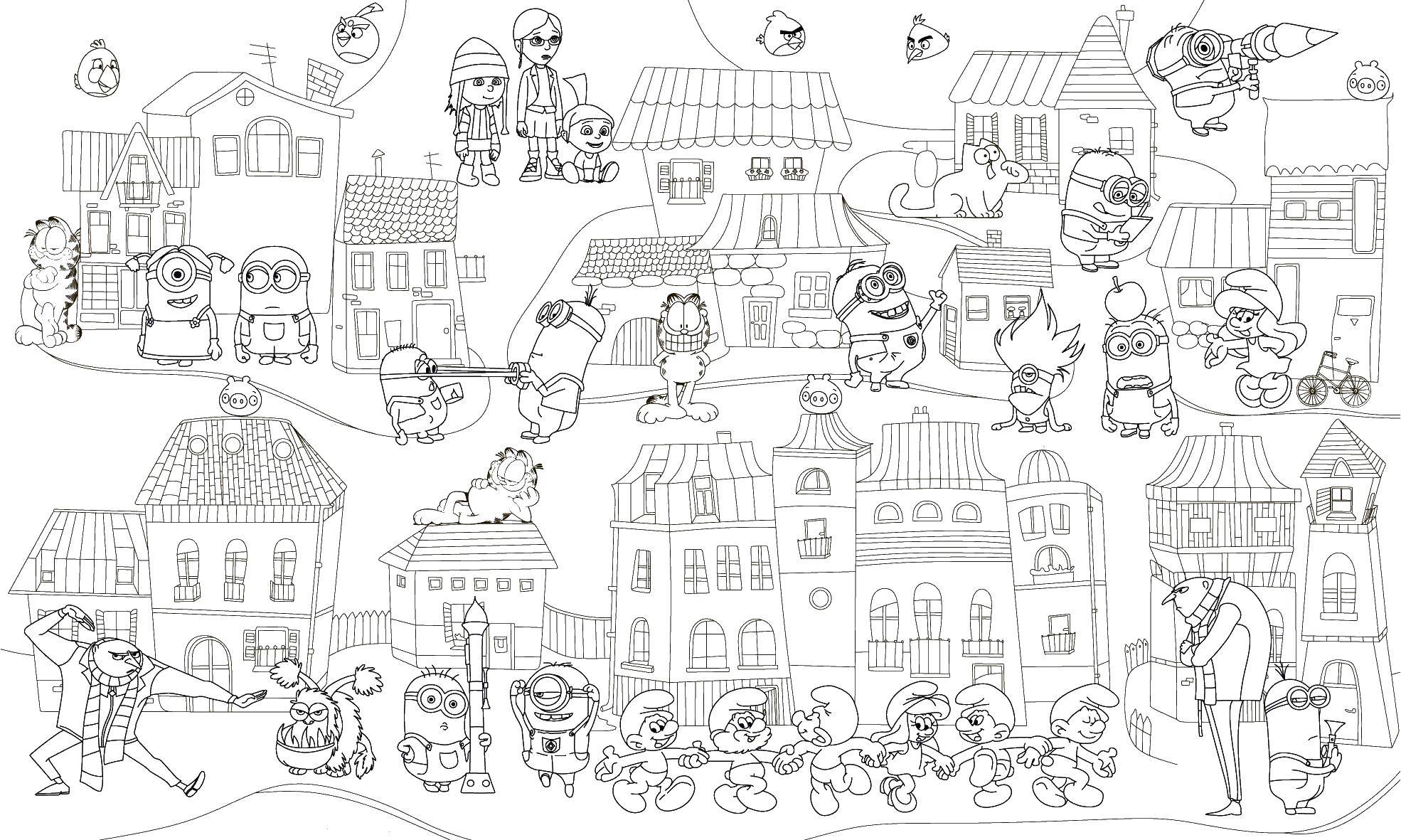 Coloring City of minions. Category the minions. Tags:  the minions.