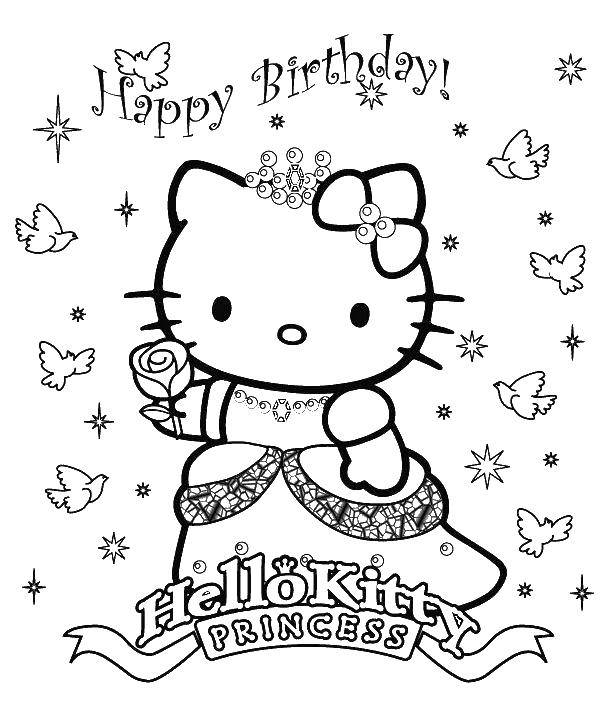 Coloring Hello kitty Princess. Category Hello Kitty. Tags:  Hello kitty, princesses, Princess, kitty.